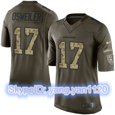 Nike Broncos #17 Brock Osweiler Green Men's Stitched NFL Limited Salute To Service Jersey