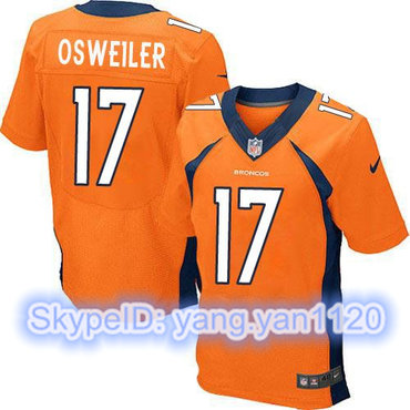 Nike Broncos #17 Brock Osweiler Orange Team Color Men's Stitched NFL New Elite Jersey