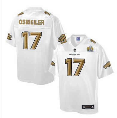 Nike Broncos #17 Brock Osweiler White Men's NFL Pro Line Super Bowl 50 Fashion Game Jersey