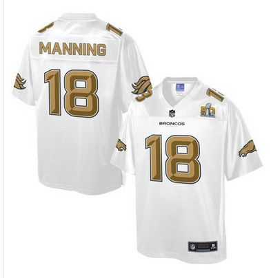 Nike Broncos #18 Peyton Manning White Men's NFL Pro Line Super Bowl 50 Fashion Game Jersey Nike Broncos #18 Peyton Manning White Men's NFL Pro Line Super Bowl 50 Fashion Game Jersey