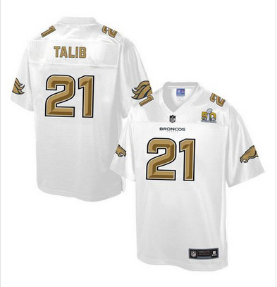 Nike Broncos #21 Aqib Talib White Men's NFL Pro Line Super Bowl 50 Fashion Game Jersey