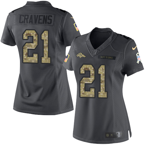 Nike Broncos #21 Su'a Cravens Black Women's Stitched NFL Limited 2016 Salute to Service Jersey Nike Broncos #21 Su'a Cravens Black Women's Stitched NFL Limited 2016 Salute to Service Jersey