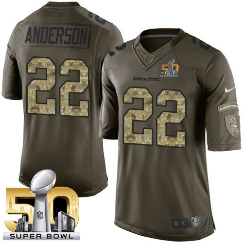 Nike Broncos #22 C.J. Anderson Green Super Bowl 50 Men's Stitched NFL Limited Salute To Service Jersey Nike Broncos #22 C.J. Anderson Green Super Bowl 50 Men's Stitched NFL Limited Salute To Service Jersey