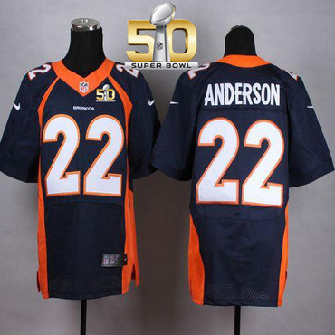 Nike Broncos #22 C.J. Anderson Navy Blue Alternate Super Bowl 50 Men's Stitched NFL New Elite Jersey