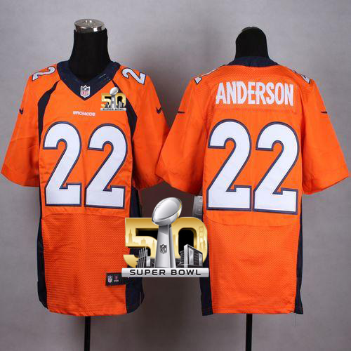 Nike Broncos #22 C.J. Anderson Orange Team Color Super Bowl 50 Men's Stitched NFL New Elite Jersey Nike Broncos #22 C.J. Anderson Orange Team Color Super Bowl 50 Men's Stitched NFL New Elite Jersey