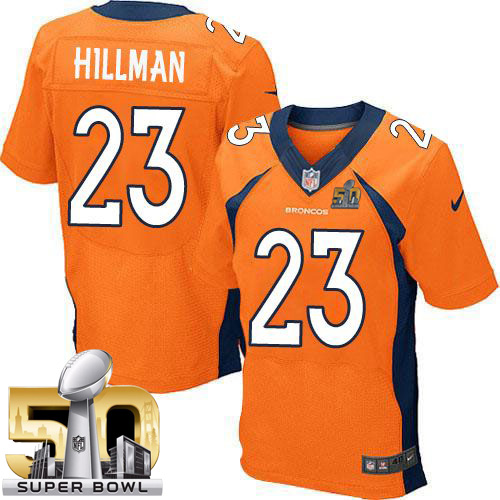 Nike Broncos #23 Ronnie Hillman Orange Team Color Super Bowl 50 Men's Stitched NFL New Elite Jersey Nike Broncos #23 Ronnie Hillman Orange Team Color Super Bowl 50 Men's Stitched NFL New Elite Jersey