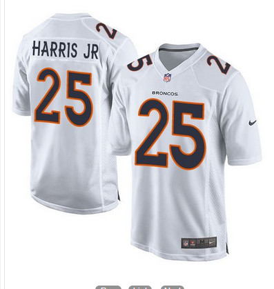 Nike Broncos #25 Chris Harris Jr White Men's Stitched NFL Game Event Jersey