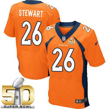 Nike Broncos #26 Darian Stewart Orange Team Color Super Bowl 50 Men's Stitched NFL New Elite Jersey