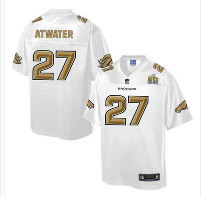 Nike Broncos #27 Steve Atwater White Men's NFL Pro Line Super Bowl 50 Fashion Game Jersey