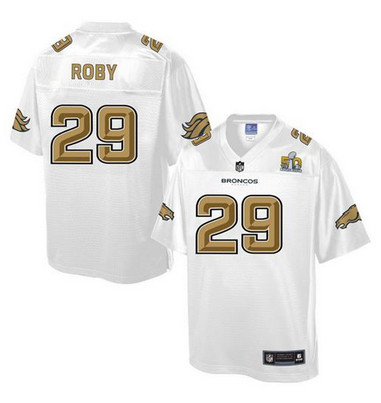 Nike Broncos #29 Bradley Roby White Men's NFL Pro Line Super Bowl 50 Fashion Game Jersey