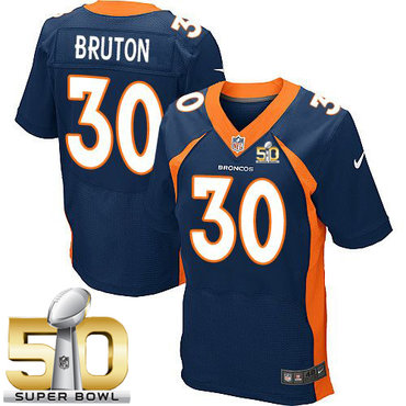 Nike Broncos #30 David Bruton Navy Blue Alternate Super Bowl 50 Men's Stitched NFL New Elite Jersey