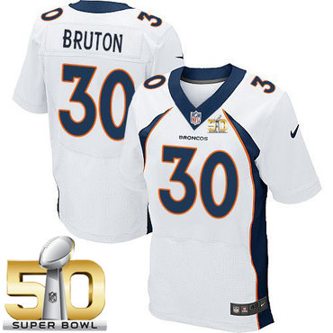 Nike Broncos #30 David Bruton White Super Bowl 50 Men's Stitched NFL New Elite Jersey