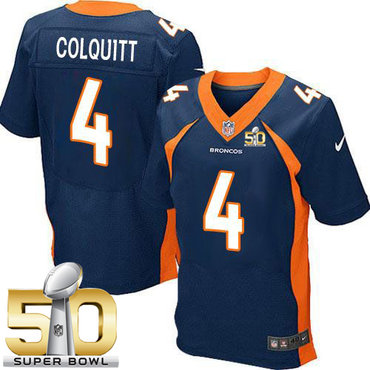 Nike Broncos #4 Britton Colquitt Navy Blue Alternate Super Bowl 50 Men's Stitched NFL New Elite Jersey