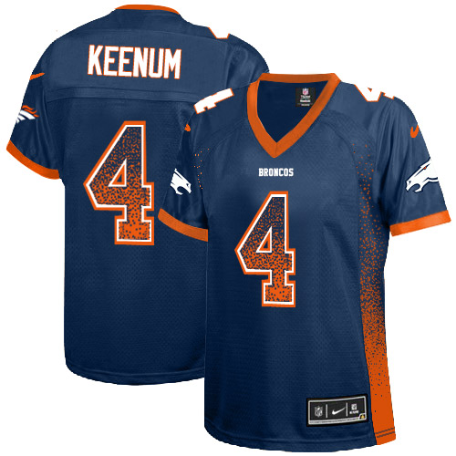 Nike Broncos #4 Case Keenum Blue Alternate Women's Stitched NFL Elite Drift Fashion Jersey Nike Broncos #4 Case Keenum Blue Alternate Women's Stitched NFL Elite Drift Fashion Jersey