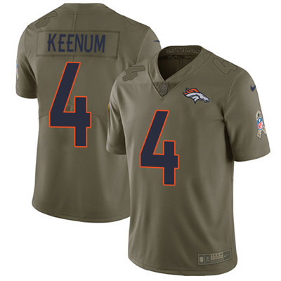 Nike Broncos #4 Case Keenum Olive Youth Stitched NFL Limited 2017 Salute to Service Jersey Nike Broncos #4 Case Keenum Olive Youth Stitched NFL Limited 2017 Salute to Service Jersey