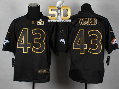 Nike Broncos #43 T.J. Ward Black Gold No. Fashion Super Bowl 50 Men's Stitched NFL Elite Jersey