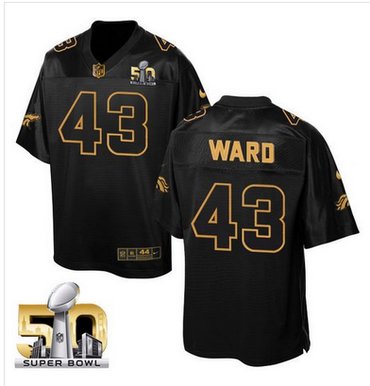 Nike Broncos #43 T.J. Ward Black Super Bowl 50 Men's Stitched NFL Elite Pro Line Gold Collection Jersey