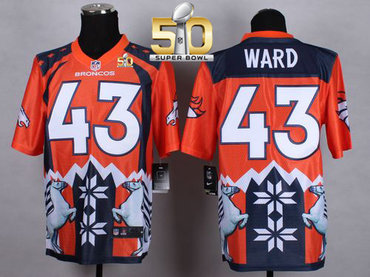 Nike Broncos #43 T.J. Ward Orange Super Bowl 50 Men's Stitched NFL Elite Noble Fashion Jersey