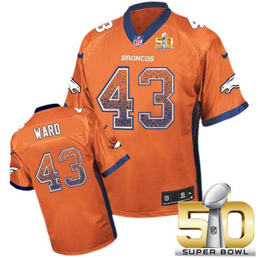 Nike Broncos #43 T.J. Ward Orange Team Color Super Bowl 50 Men's Stitched NFL Elite Drift Fashion Jersey