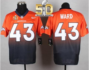 Nike Broncos #43 T.J. Ward OrangeNavy Blue Super Bowl 50 Men's Stitched NFL Elite Fadeaway Fashion Jersey