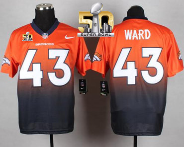 Nike Broncos #43 T.J. Ward OrangeNavy Blue Super Bowl 50 Men's Stitched NFL Elite Fadeaway Fashion Jersey