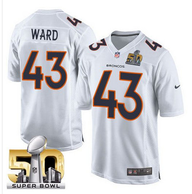 Nike Broncos #43 T.J. Ward White Super Bowl 50 Men's Stitched NFL Game Event Jersey Nike Broncos #43 T.J. Ward White Super Bowl 50 Men's Stitched NFL Game Event Jersey