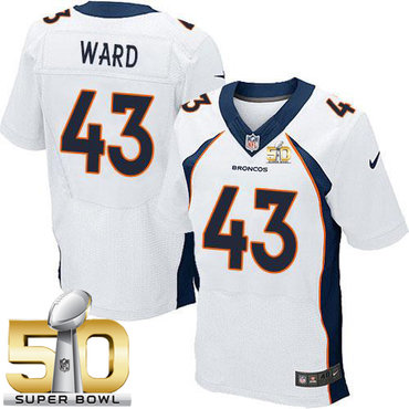 Nike Broncos #43 T.J. Ward White Super Bowl 50 Men's Stitched NFL New Elite Jersey