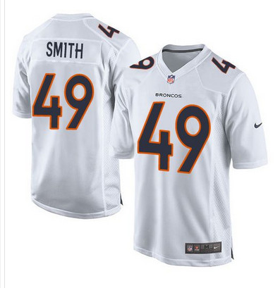 Nike Broncos #49 Dennis Smith White Men's Stitched NFL Game Event Jersey Nike Broncos #49 Dennis Smith White Men's Stitched NFL Game Event Jersey