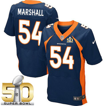 Nike Broncos #54 Brandon Marshall Navy Blue Alternate Super Bowl 50 Men's Stitched NFL New Elite Jersey