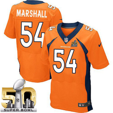 Nike Broncos #54 Brandon Marshall Orange Team Color Super Bowl 50 Men's Stitched NFL New Elite Jersey Nike Broncos #54 Brandon Marshall Orange Team Color Super Bowl 50 Men's Stitched NFL New Elite Jersey