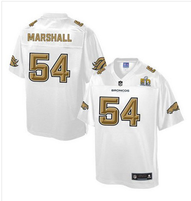 Nike Broncos #54 Brandon Marshall White Men's NFL Pro Line Super Bowl 50 Fashion Game Jersey
