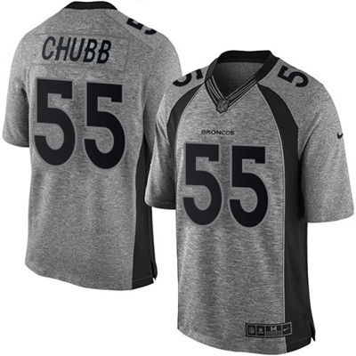 Nike Broncos #55 Bradley Chubb Gray Men's Stitched NFL Limited Gridiron Gray Jersey Nike Broncos #55 Bradley Chubb Gray Men's Stitched NFL Limited Gridiron Gray Jersey