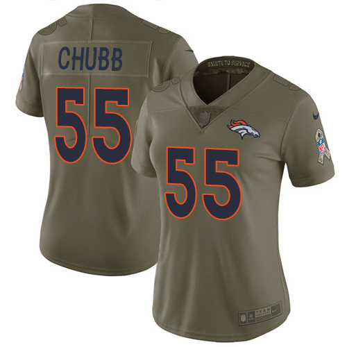 Nike Broncos #55 Bradley Chubb Olive Women's Stitched NFL Limited 2017 Salute to Service Jersey Nike Broncos #55 Bradley Chubb Olive Women's Stitched NFL Limited 2017 Salute to Service Jersey