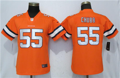 Nike Broncos #55 Bradley Chubb Orange Women Color Rush Limited Jersey Nike Broncos #55 Bradley Chubb Orange Women Color Rush Limited Jersey