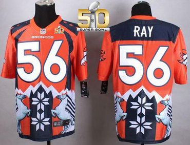 Nike Broncos #56 Shane Ray Orange Super Bowl 50 Men's Stitched NFL Elite Noble Fashion Jersey