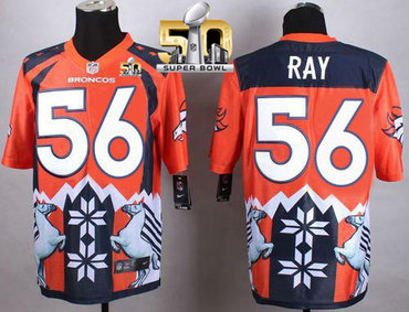Nike Broncos #56 Shane Ray Orange Super Bowl 50 Men's Stitched NFL Elite Noble Fashion Jersey