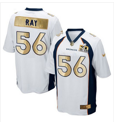 Nike Broncos #56 Shane Ray White Men's Stitched NFL Game Super Bowl 50 Collection Jersey