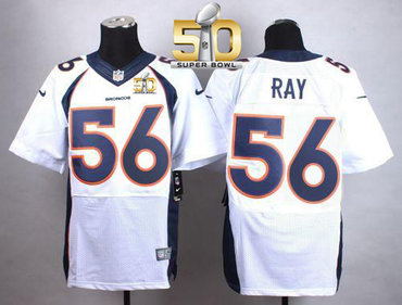 Nike Broncos #56 Shane Ray White Super Bowl 50 Men's Stitched NFL New Elite Jersey