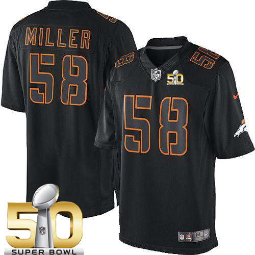 Nike Broncos #58 Von Miller Black Super Bowl 50 Men's Stitched NFL Impact Limited Jersey