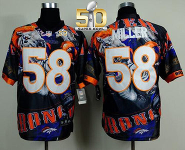 Nike Broncos #58 Von Miller Team Color Super Bowl 50 Men's Stitched NFL Elite Fanatical Jersey