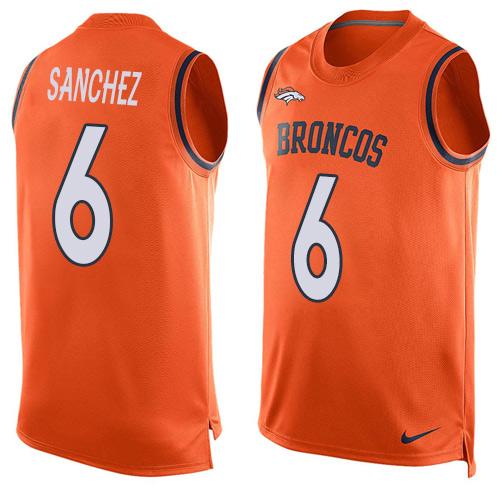 Nike Broncos #6 Mark Sanchez Orange Team Color Men's Stitched NFL Limited Tank Top Jersey Nike Broncos #6 Mark Sanchez Orange Team Color Men's Stitched NFL Limited Tank Top Jersey