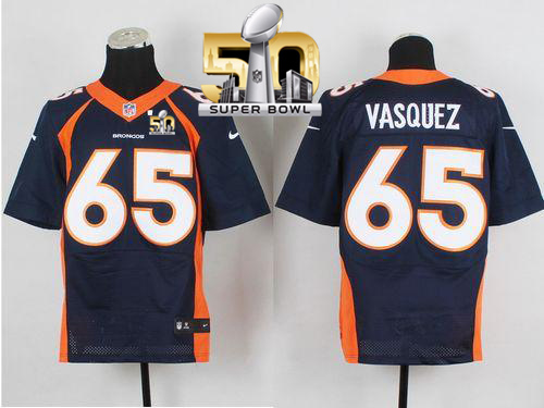 Nike Broncos #65 Louis Vasquez Navy Blue Alternate Super Bowl 50 Men's Stitched NFL New Elite Jersey Nike Broncos #65 Louis Vasquez Navy Blue Alternate Super Bowl 50 Men's Stitched NFL New Elite Jersey