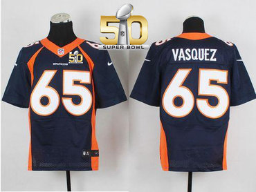 Nike Broncos #65 Louis Vasquez Navy Blue Alternate Super Bowl 50 Men's Stitched NFL New Elite Jersey