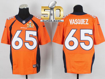 Nike Broncos #65 Louis Vasquez Orange Team Color Super Bowl 50 Men's Stitched NFL New Elite Jersey