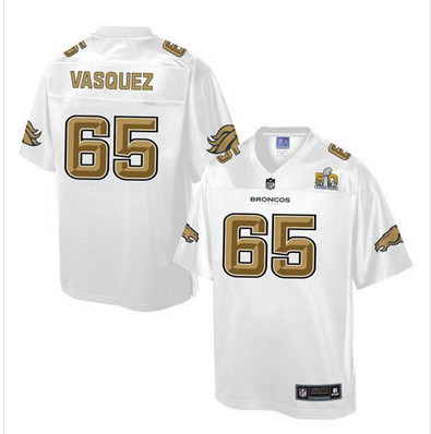 Nike Broncos #65 Louis Vasquez White Men's NFL Pro Line Super Bowl 50 Fashion Game Jersey
