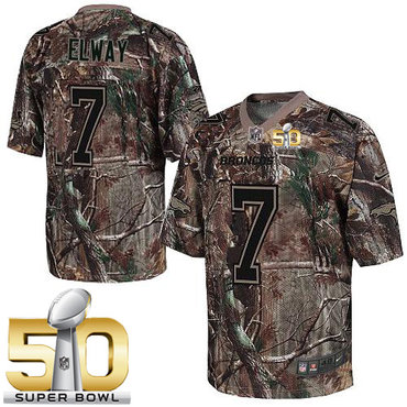 Nike Broncos #7 John Elway Camo Super Bowl 50 Men's Stitched NFL Realtree Elite Jersey