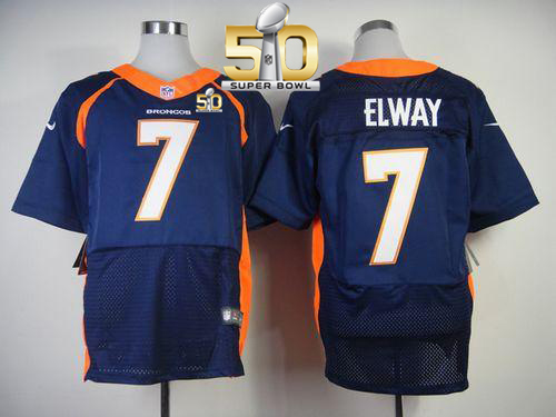 Nike Broncos #7 John Elway Navy Blue Alternate Super Bowl 50 Men's Stitched NFL New Elite Jersey
