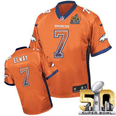 Nike Broncos #7 John Elway Orange Team Color Super Bowl 50 Men's Stitched NFL Elite Drift Fashion Jersey Nike Broncos #7 John Elway Orange Team Color Super Bowl 50 Men's Stitched NFL Elite Drift Fashion Jersey
