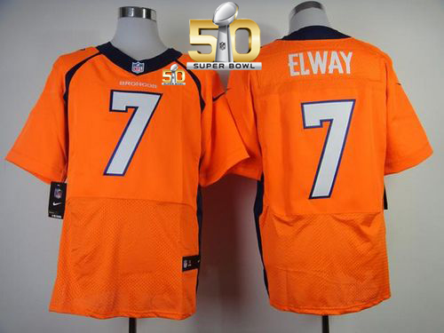 Nike Broncos #7 John Elway Orange Team Color Super Bowl 50 Men's Stitched NFL New Elite Jersey