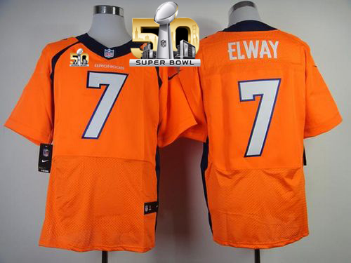 Nike Broncos #7 John Elway Orange Team Color Super Bowl 50 Men's Stitched NFL New Elite Jersey Nike Broncos #7 John Elway Orange Team Color Super Bowl 50 Men's Stitched NFL New Elite Jersey